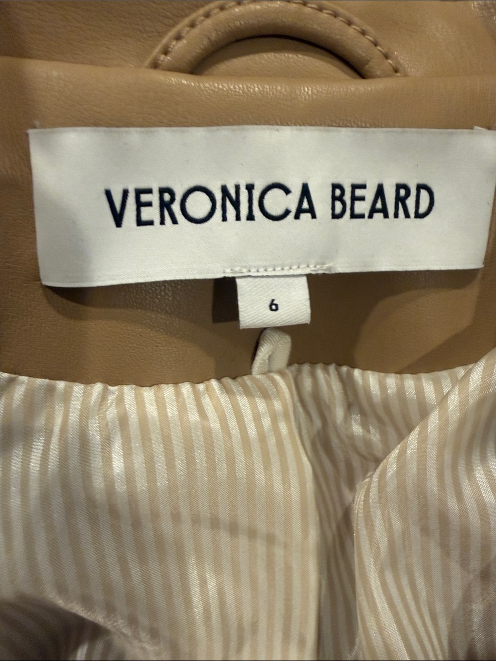 Veronica Beard Cooke Vegan Leather Khaki Jacket NWOT - Picture 8 of 9